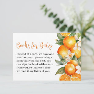 Carte D'accompagnement Livres Pour Baby Little Cutie Baby shower Orange