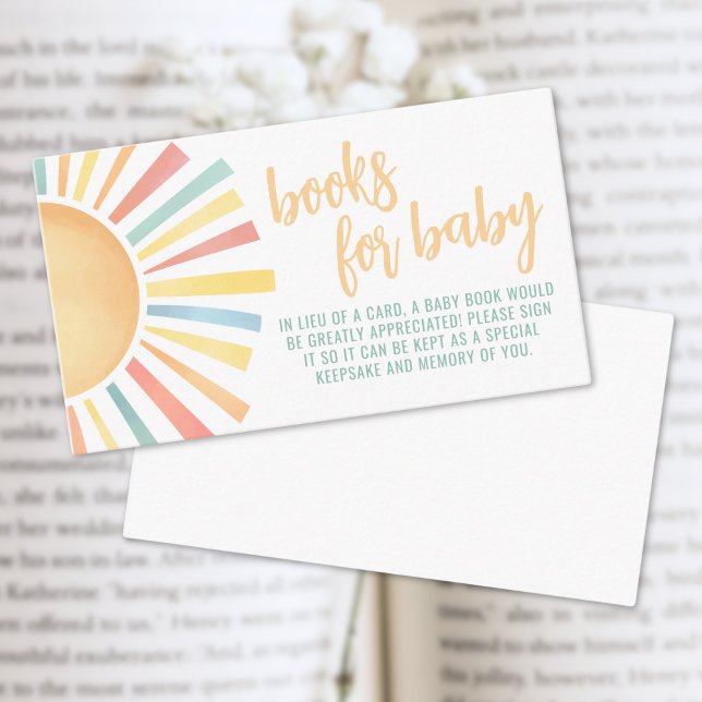 Carte D'accompagnement Livres Pour Baby Little Ray Of Sunshine Baby showe (Sunshine Sun Baby Shower Diaper Raffle Enclosure Card)