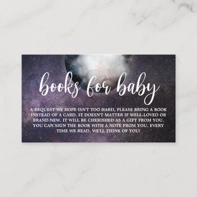 Carte D'accompagnement Livres pour Baby Moon Baby shower Galaxy (Devant)