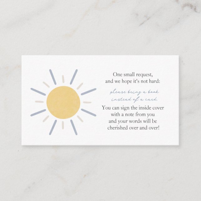 Carte D'accompagnement Livres pour Baby Pastel Blue Sunshine Encape Card (Devant)