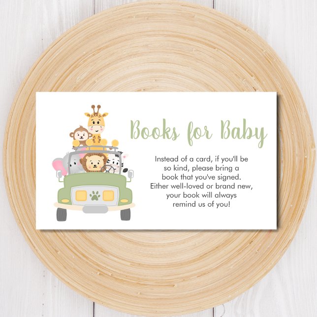 Carte D'accompagnement Livres Pour Baby shower Baby Safari (Créateur téléchargé)