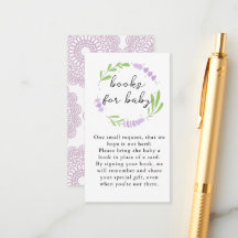 Livres pour Baby Shower Bébé en Dentelle de Lilas