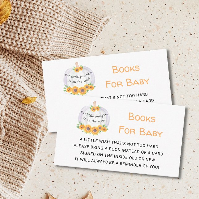 Carte D'accompagnement Livres Pour Baby shower Citrouille Bébé (Créateur téléchargé)