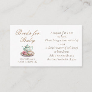 Carte D'accompagnement Livres pour Baby shower d'aquarelle pour bébé