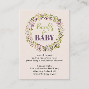 Carte D'accompagnement Livres pour Baby shower de couronne pour bébés