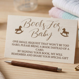 Carte D'accompagnement Livres pour Baby Shower Rayé