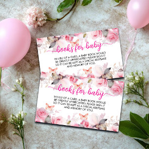 Carte D'accompagnement Livres pour Baby shower Rose Baby Blush