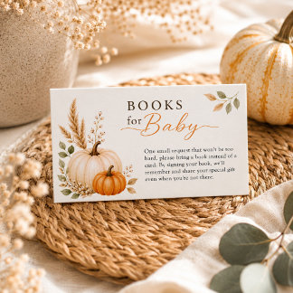 Carte D'accompagnement Livres pour Baby Shower sur le thème de l'automne