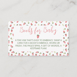 Carte D'accompagnement Livres pour Baby Shower sur les fraises Berry Swee