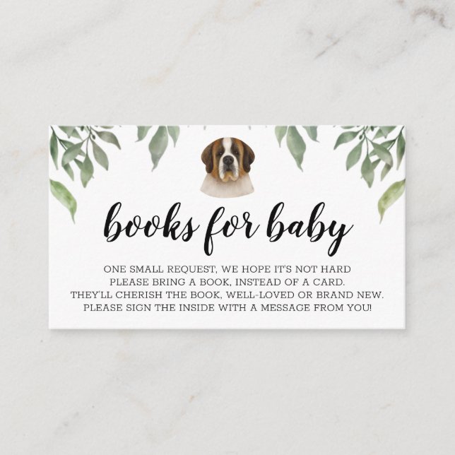 Carte D'accompagnement Livres pour Baby St. Bernard Boho Green (Devant)