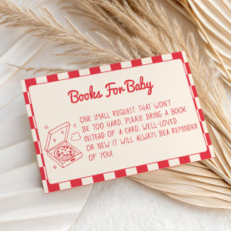 Carte D'accompagnement Livres pour bébé à la douche de bébé en Gingham ro