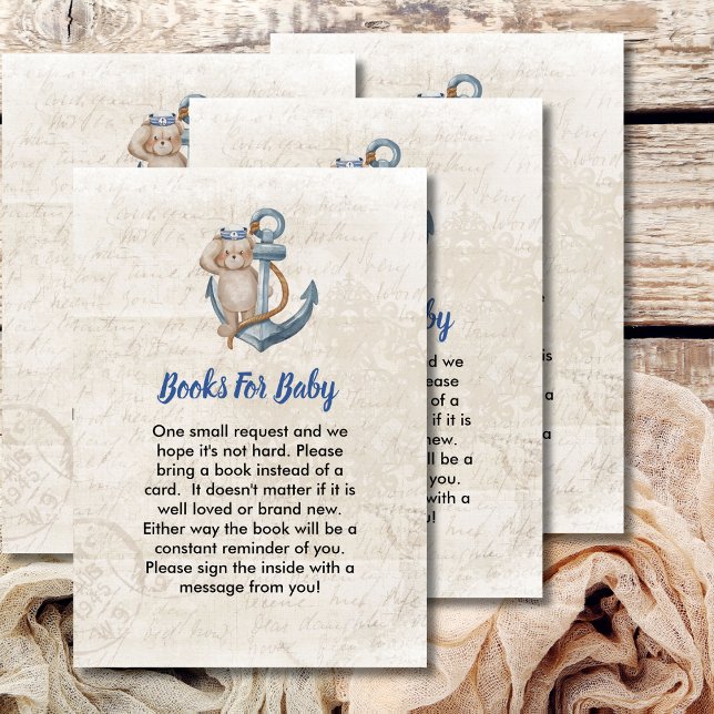 Carte D'accompagnement Livres pour bébé Ahoy C'est un garçon Thème nautiq (Créateur téléchargé)