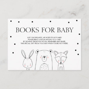 Carte D'accompagnement Livres pour bébé Apportez un livre Woodland Animal