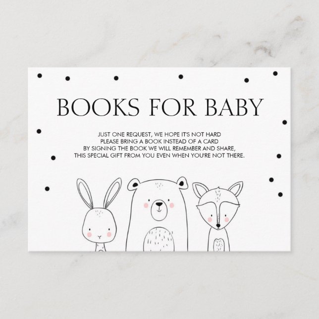 Carte D'accompagnement Livres pour bébé Apportez un livre Woodland Animal (Devant)