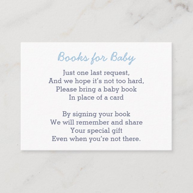 Carte D'accompagnement Livres pour bébé avec bleu foncé Oxford En vichy (Devant)