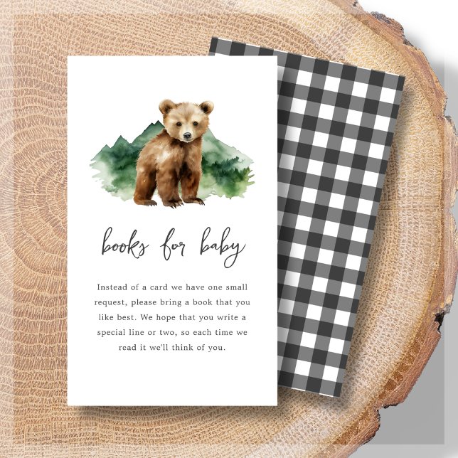 Carte D'accompagnement Livres pour bébé | Baby shower Bear Cub (Créateur téléchargé)