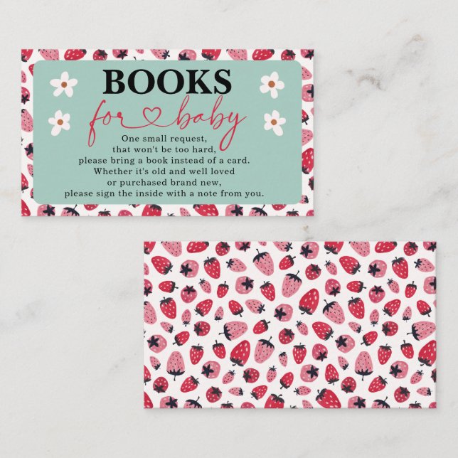 Carte D'accompagnement Livres pour bébé Baby shower Berry Card (Devant / Derrière)