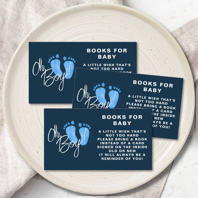 Carte D'accompagnement Livres Pour Bébé Baby shower Bleu Marine (Créateur téléchargé)