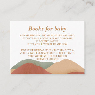 Carte D'accompagnement Livres pour Bébé | Baby Shower Bohème Désert du Su
