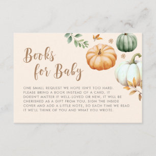 Carte D'accompagnement Livres Pour Bébé   Baby shower citrouille Fall Fol
