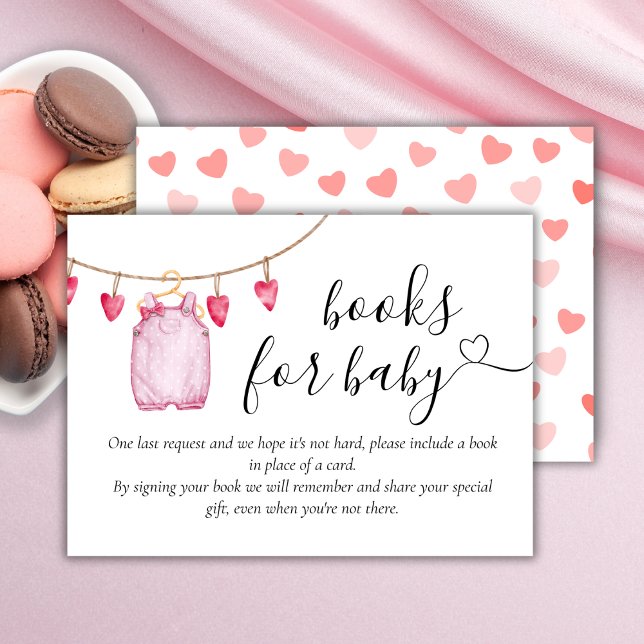 Carte D'accompagnement Livres pour bébé | Baby shower de la Saint Valenti (Créateur téléchargé)
