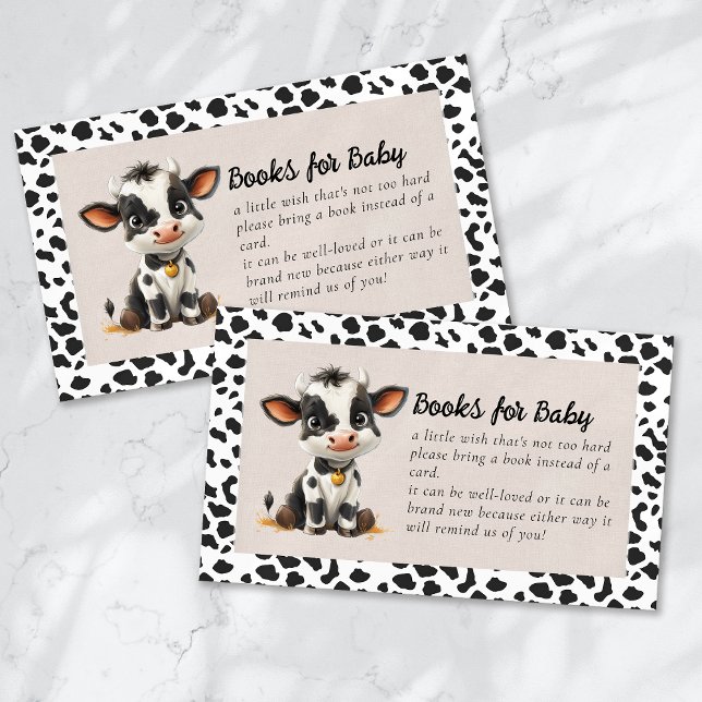 Carte D'accompagnement Livres pour bébé Baby shower de la vache sainte (Créateur téléchargé)