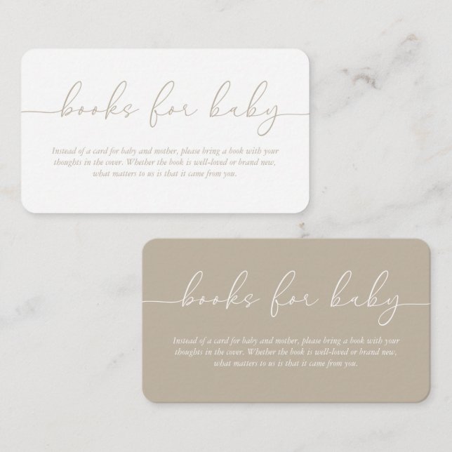 Carte D'accompagnement Livres pour bébé Baby shower double face boîtier C (Devant / Derrière)