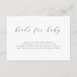 Carte D'accompagnement Livres pour bébé Baby shower moderne Boho Books C