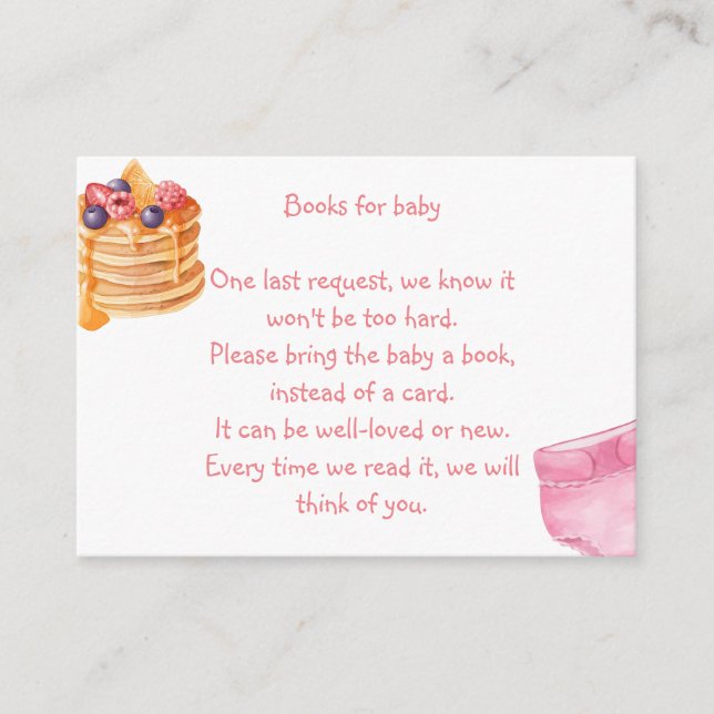 Carte D'accompagnement Livres pour bébé, bébé fille douche (Devant)
