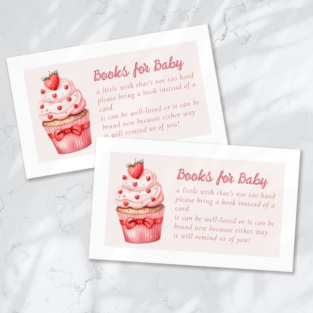 Carte D'accompagnement Livres pour bébé Berry Sweet Pink Cupcake Hearts (Créateur téléchargé)