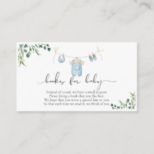Carte D'accompagnement Livres Pour Bébé Blanchisserie Baby shower bleu ve