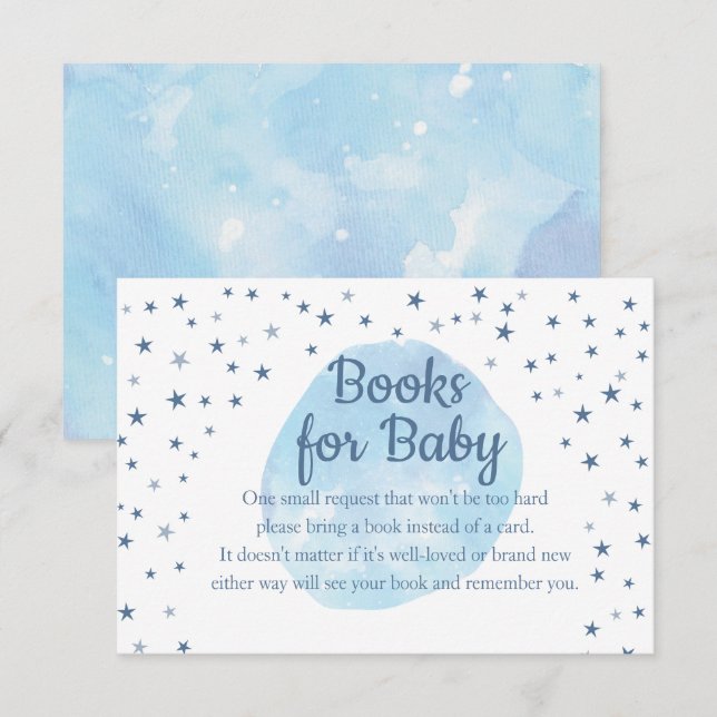 Carte D'accompagnement Livres pour bébé Blue Moon & Stars - Enclos pour d (Devant / Derrière)