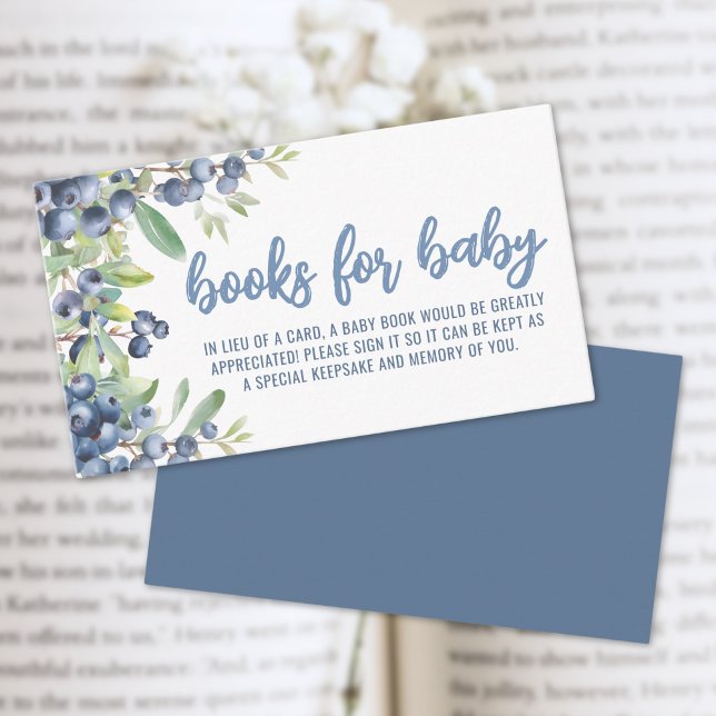 Carte D'accompagnement Livres Pour Bébé Blueberry Berry Baby shower doux (Books For Baby Blueberry Berry Sweet Baby Shower Enclosure Card)