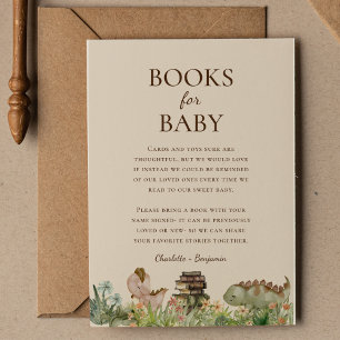 Carte D'accompagnement Livres pour bébé Boho Dinosaure Beige pour la Baby