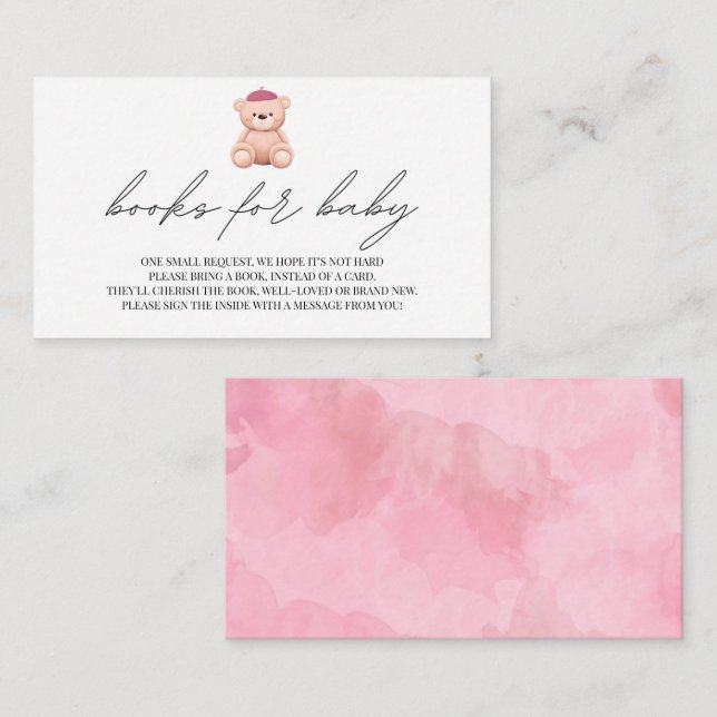 Carte D'accompagnement Livres pour bébé Bonjour Bebe French baby shower E (Devant / Derrière)