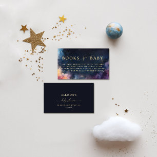 Carte D'accompagnement Livres pour bébé céleste cadeau Dark Navy Blue Sta