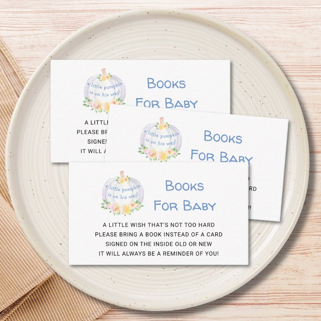 Carte D'accompagnement Livres Pour Bébé Citrouille Baby shower Garçons (Créateur téléchargé)