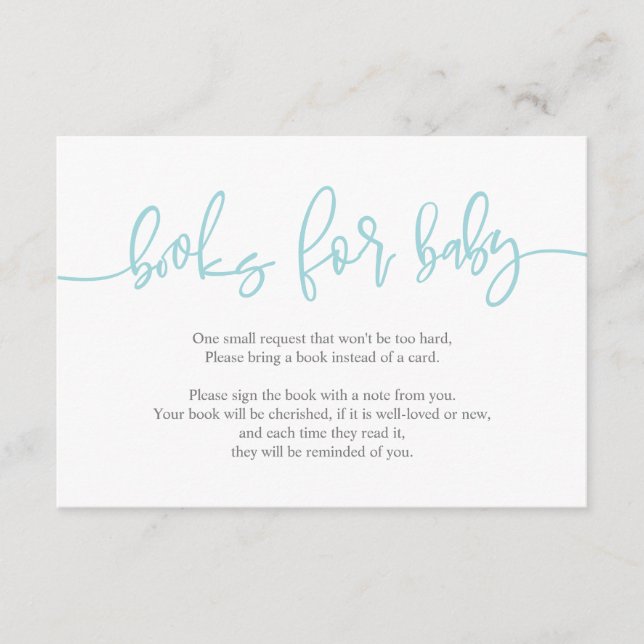 Carte D'accompagnement Livres pour bébé, Creative Tiffany Script (Devant)