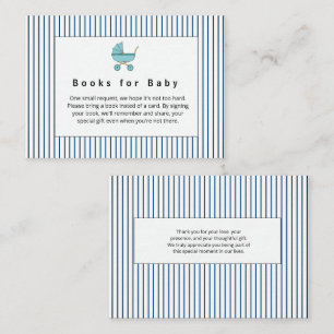 Carte D'accompagnement Livres pour bébé dans une poussette bleue moderne 