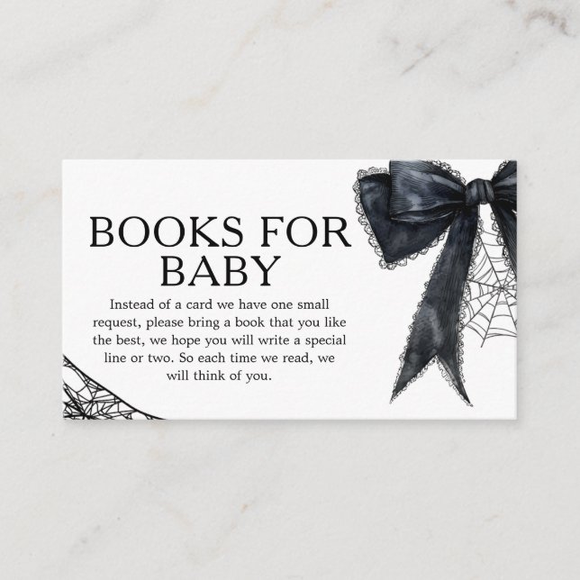Carte D'accompagnement Livres pour bébé de Baby Shower gothique Little Bo (Devant)