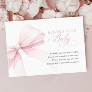 Carte D'accompagnement Livres pour bébé de fête prénatale Rose Féminin