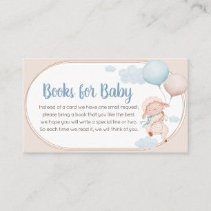 Carte D'accompagnement Livres pour bébé de la douche de l'Agneau Mignon