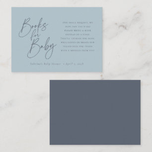 Carte D'accompagnement Livres pour bébé   Élégant Script Dusty Blue