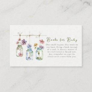Carte D'accompagnement Livres pour bébé en pot de fleurs sauvages de jard