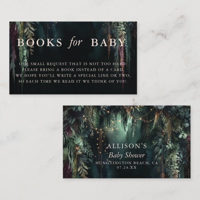 Carte D'accompagnement Livres Pour Bébé Enchanted Forest Fairytale Rose (Devant / Derrière)