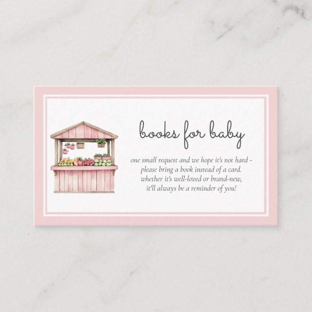 Carte D'accompagnement Livres pour Bébé Farmers Marché Bébé Fille Douche (Devant)