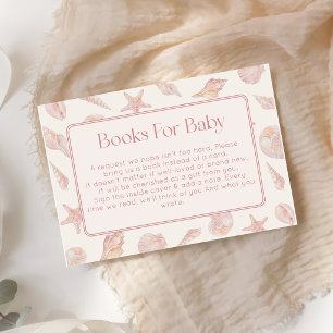 Carte D'accompagnement Livres pour bébé Fête de Naissance Côtière Coquill