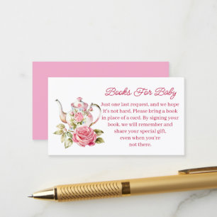 Carte D'accompagnement livres pour bébé, fête du thé fille baby shower ro