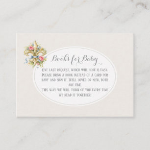 Carte D'accompagnement Livres pour bébé Fleur de Lys pour l'invitation de