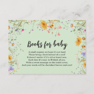 Carte D'accompagnement Livres pour bébé fleur sauvage printanière florale